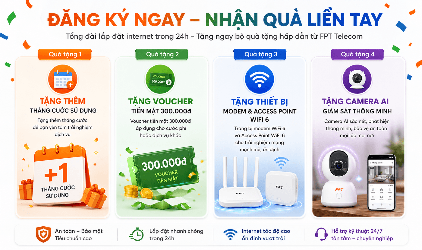 Quà tặng FPT khi đăng ký online