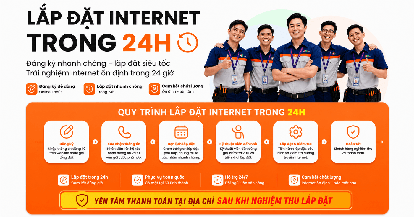 Quy trình lắp đặt mạng FPT